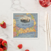 Altes Cape Cod Massachusetts Karte Serviette (Beispiel)