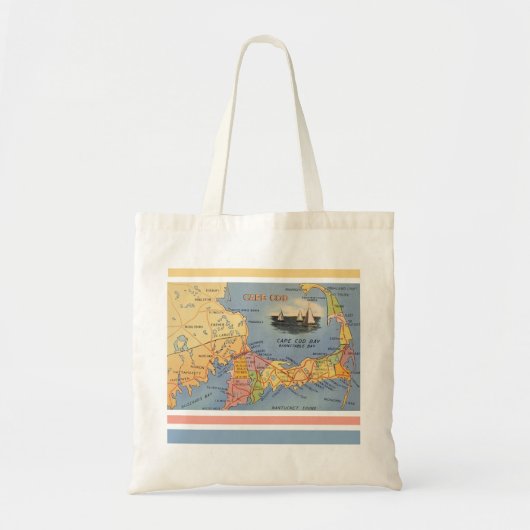 Altes Cape Cod Massachusetts Karte Tragetasche (Vorne)