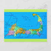 Altes Cape Cod Touristenplan Postkarte (Vorderseite)