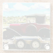 Altes Citroen Auto auf einem Anhänger in Frankreic Glasuntersetzer (Rückseite)