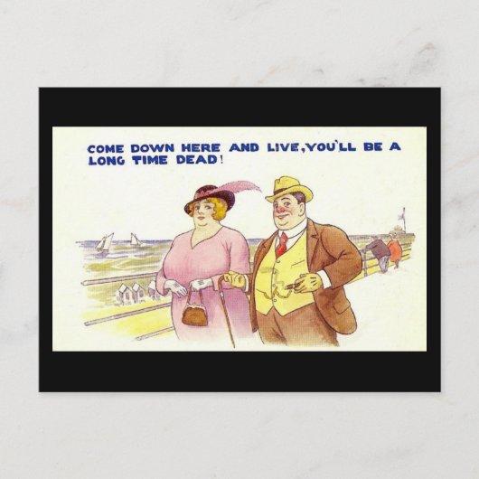 Altes Comic Postkarte - Lange Tote (Vorderseite)