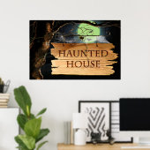 Altes Creepy Spuk House Poster (Heimbüro)