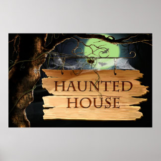 Altes Creepy Spuk House Poster