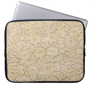 Altes Crochet Lace Floral Pattern + Ihre Ideen Laptopschutzhülle