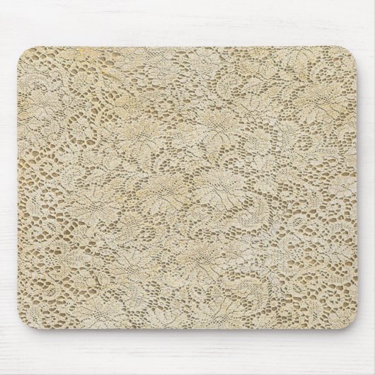 Altes Crochet Lace Floral Pattern + Ihre Ideen Mousepad (Vorne)
