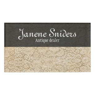 Altes Crochet Lace Floral Pattern + Ihre Ideen Namenschild