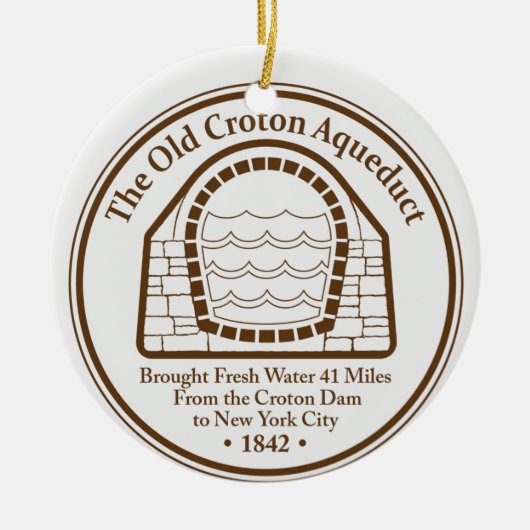 Altes Croton Aqueduct Keramik Ornament (Vorne)