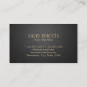 Altes Crow Gold Bird Logo Elegantes schwarzes Lede Visitenkarte (Rückseite)