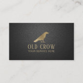 Altes Crow Gold Bird Logo Elegantes schwarzes Lede Visitenkarte (Vorderseite)
