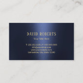 Altes Crow Gold Bird Logo Modern Navy Blue Visitenkarte (Rückseite)