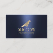 Altes Crow Gold Bird Logo Modern Navy Blue Visitenkarte (Vorderseite)