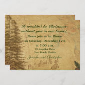 Altes Design Weihnachtsessen Einladung (Vorne/Hinten)