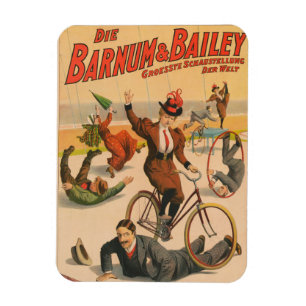 Altes deutsches Zirkusplakat mit Darstellern, 1900 Magnet