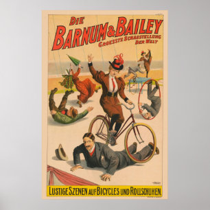Altes deutsches Zirkusplakat mit Darstellern, 1900 Poster
