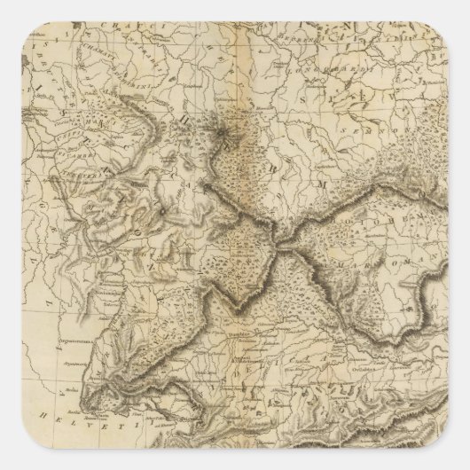 Altes Deutschland Quadratischer Aufkleber (Vorderseite)