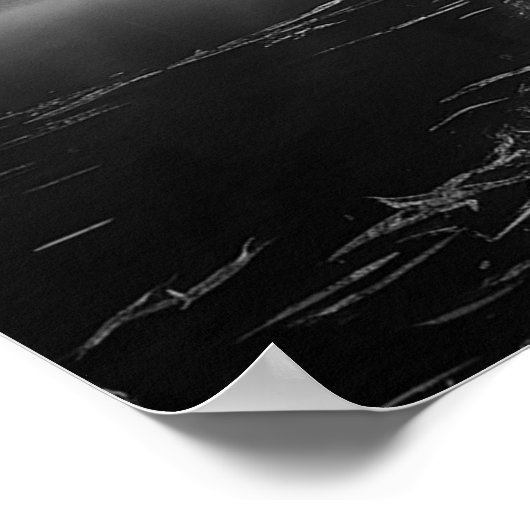 Altes Dock am See B&W Foto Poster (Ecke)