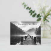 Altes Dock am See B&W Foto Postkarte (Stehend Vorderseite)