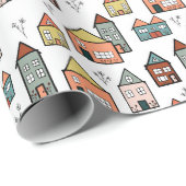 altes Dorf Geschenkpapier (Rolleneckpunkt)