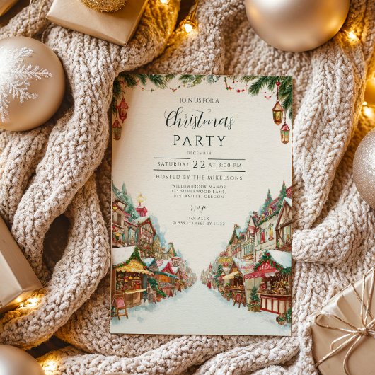 Altes Dorf Weihnachten Einladung