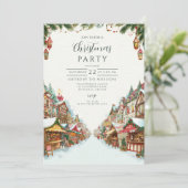 Altes Dorf Weihnachten Einladung (Stehend Vorderseite)