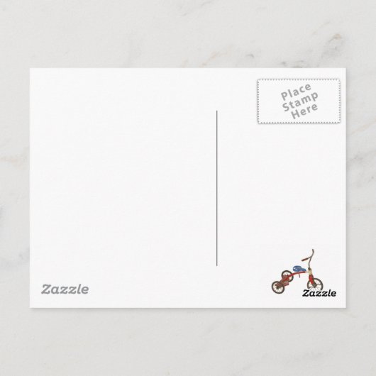 Altes Dreirad Postkarte (Rückseite)