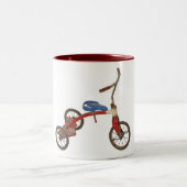 Altes Dreirad Zweifarbige Tasse (Mittel)