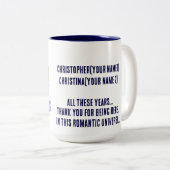 Altes Ehemann und Ehefrau Jubiläum Valentinische T Zweifarbige Tasse (VorderseiteRechts)