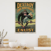 Altes Einberufungsplakat Poster (Küche)