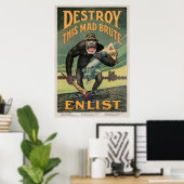 Altes Einberufungsplakat Poster (Heimbüro)
