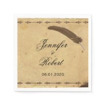 Altes elegantes Parchment mit Quill Weddin