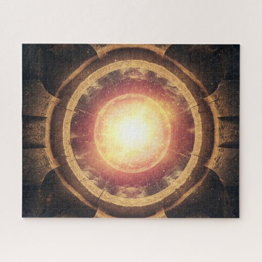 Altes elektrisches Muster in Schwarzes Loch Puzzle (Horizontal)