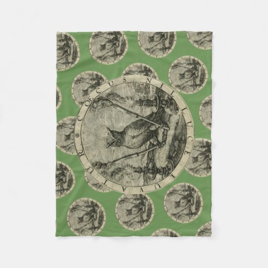 Altes Emblem - Eule - Licht der Klugheits-Decke Fleecedecke (Vorderseite)