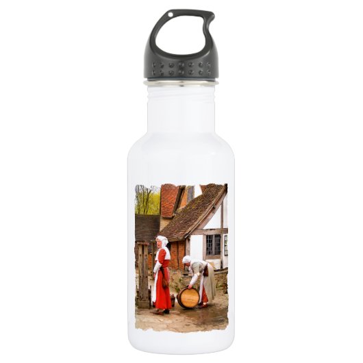 ALTES ENGLAND EDELSTAHLFLASCHE (Vorderseite)