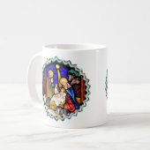 ALTES ENGLAND-NATIVITÄTSFENSTER KAFFEETASSE (Vorderseite Links)