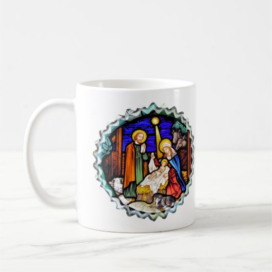 ALTES ENGLAND-NATIVITÄTSFENSTER KAFFEETASSE (Links)