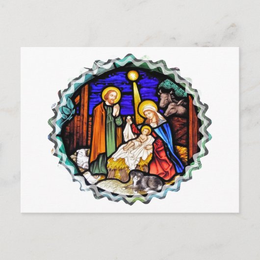 ALTES ENGLAND-NATIVITÄTSFENSTER POSTKARTE (Vorderseite)