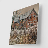 ALTES ENGLAND QUADRATISCHE WANDUHR (Winkel)