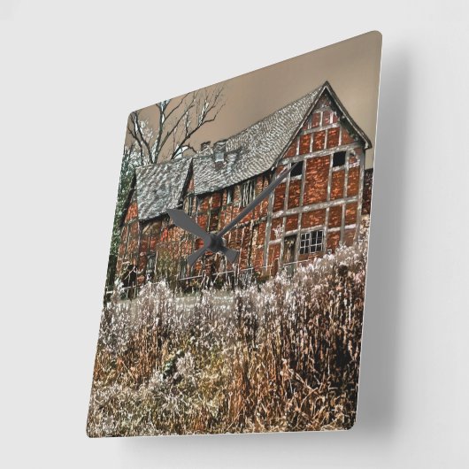 ALTES ENGLAND QUADRATISCHE WANDUHR (Winkel)