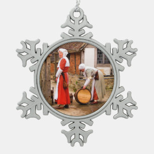 ALTES ENGLAND SCHNEEFLOCKEN Zinn-Ornament