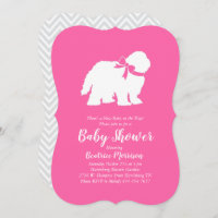 Altes Englisch Sheepdog Hund Kinderdusche Pink