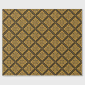 Altes englisches Fliesen glänzend helles Gold Geschenkpapier (Flach)