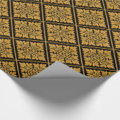 Altes englisches Fliesen glänzend helles Gold Geschenkpapier (Ecke)