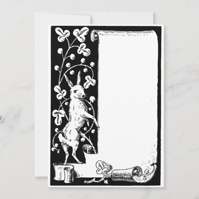 Altes englisches Kaninchen und Scroll (Vorderseite)