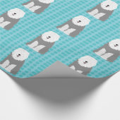 Altes englisches Schäferhund-Packpapier Geschenkpapier (Ecke)