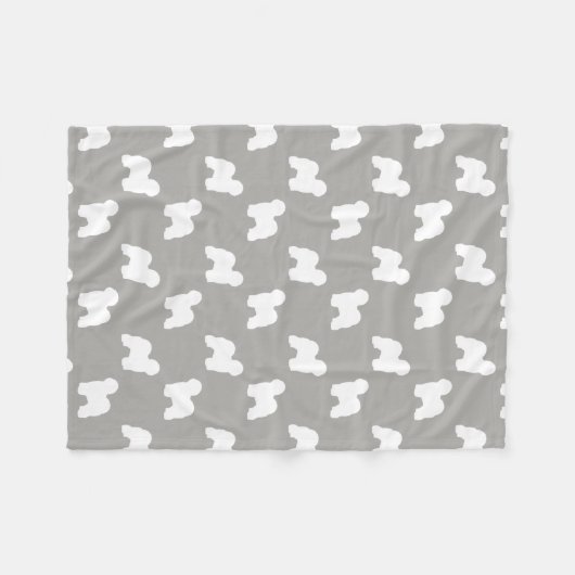 Altes englisches Schäferhund-Silhouette-Muster Fleecedecke (Vorderseite (Horizontal))