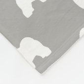 Altes englisches Schäferhund-Silhouette-Muster Fleecedecke (Ecke)