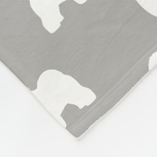 Altes englisches Schäferhund-Silhouette-Muster Fleecedecke (Ecke)