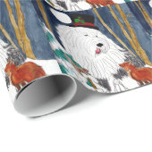 Altes englisches Schäferhundgeschenk-Packpapier Geschenkpapier (Rolleneckpunkt)