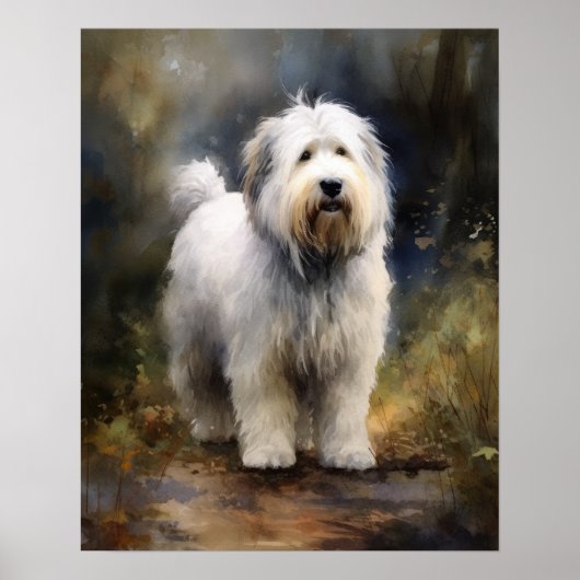 Altes englisches Sheepdog Hund Art Print Poster (Vorne)