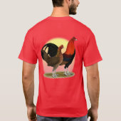 Altes englisches Spiel-Zwerghuhn:  BB Rot T-Shirt (Rückseite)